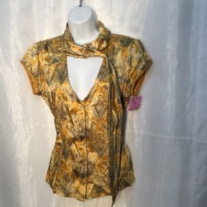 Free People 💯 silk button down blouse